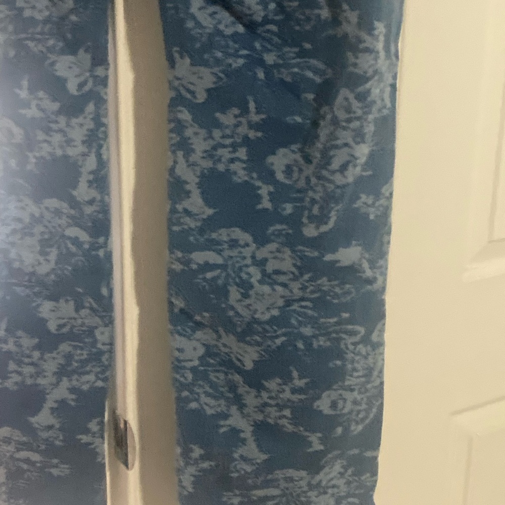 QVC Blue and White Floral Joggers